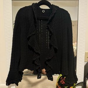 the cutest fall or winter black cardigan or layering piece!